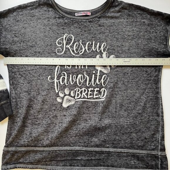 Coco & Tashi Rescue is  my Favorite Breed Graphic Pullover Dog Cat Shirt Sz S - Picture 10 of 16
